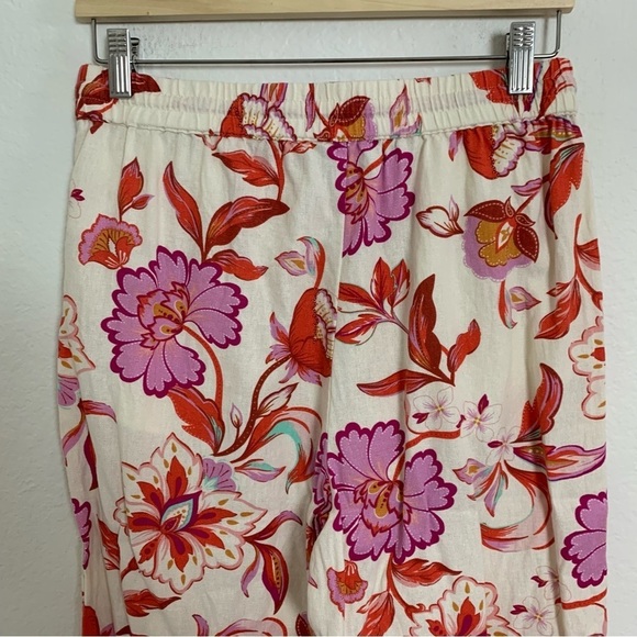 Laundry By Shelli Segal Linen Blend Floral Wide Leg Pants Womens S Colorful - Picture 13 of 16